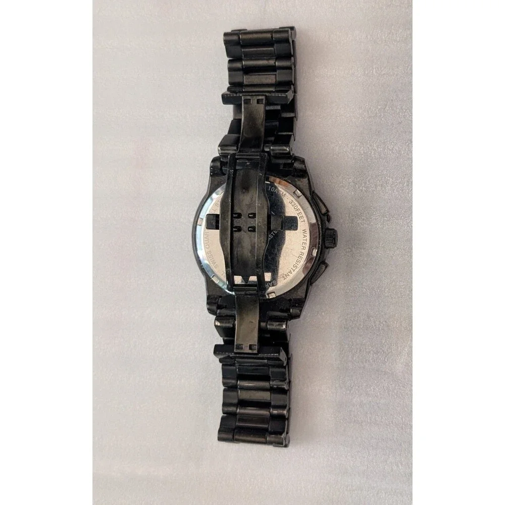 Croton Chronomaster Men's Black& Red Accent Chronograph Wristwatch Vintage